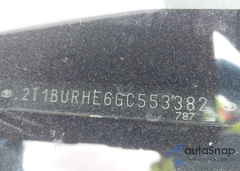 2016 Toyota Corolla Le from USA, damaged, VIN 2T1BURHE6GC553382